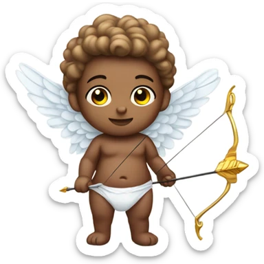 Cupid holding a bow and arrow sticker
