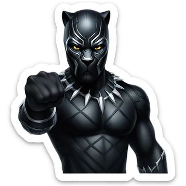 Black Panther with a fist sticker