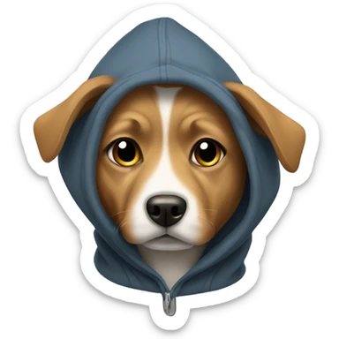 Dog a wearing hoodie  sticker