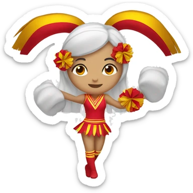 Mexican cheerleader with Red and gold colors sticker
