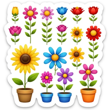 Various types of flowers sticker