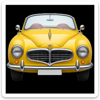 Change the car color to yellow, keep the rest of the image unchanged. sticker