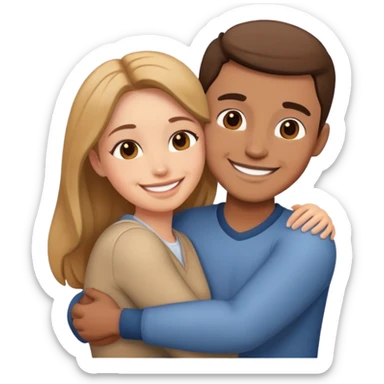 A man hugging another woman sticker