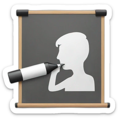 Man writing on a marker board sticker