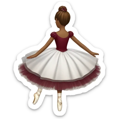 burgundy music box with white ballerina standing back sticker