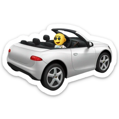 Robot driving cabrio sticker