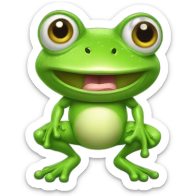 Very Muscular fitness frog doing chemistry sticker