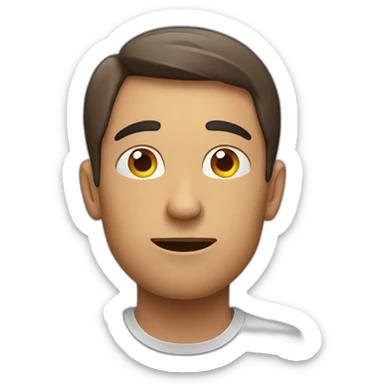 Guy thinking about food sticker