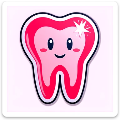 Tooth with diamond sticker