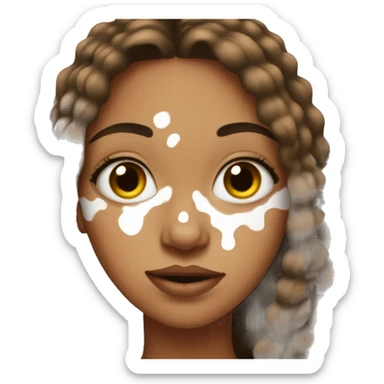 girl with a lot of vitiligo covering most of her face sticker