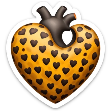 un cuore leopardato non giallo sticker