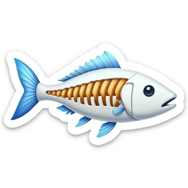 Fish bone sticker