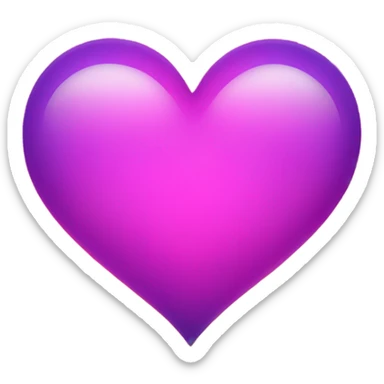 🤍 this heart but with a gradient between neon purple pink and orange sticker