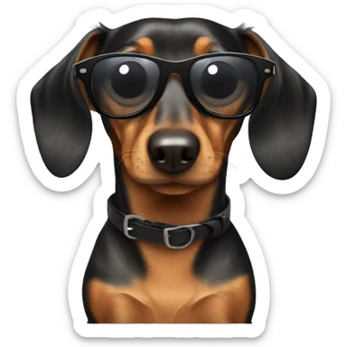Daschund wearing sunglasses sticker