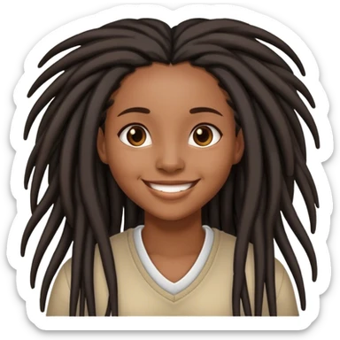 African american girl with long black locs smiling sticker