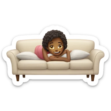 Girl laying in couch sticker