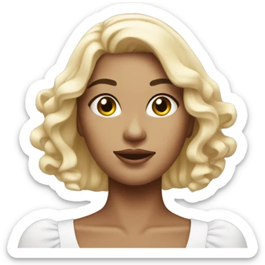 rich white beach girl with nails sticker