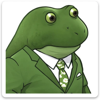bufo in a japanese suit sticker