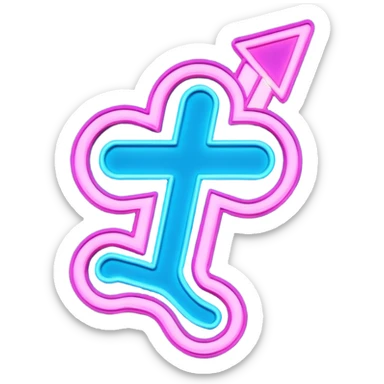 vice city neon typo sticker