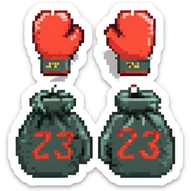 боксерские перчатки с надписью "23", no background sticker