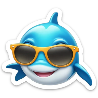 Cute dolphin with sunglasses  sticker