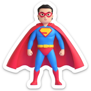 colorful superhero with cape sticker