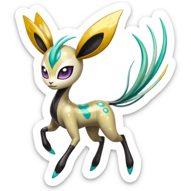 Colorful Shiny Edgy Cool Badass Painted Splashed Exotic Meloetta-Palkia-Venom-Fakémon-creature-hybrid sticker