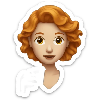 Ginger woman with coffee  sticker