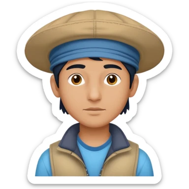  Fait un jeune indien pas trop beau avec un léger surprise un double menton et une casquette sur la tete sticker