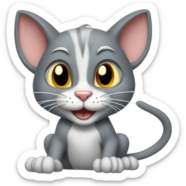 tom cat and jerry mouse sticker