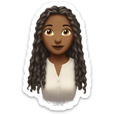 brownskin girl with soft locs  sticker