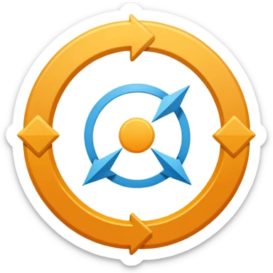 diagram of circle expanding outward with arrows sticker