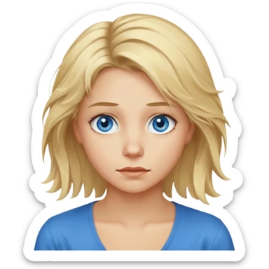 young blonde disheveled hair woman  sticker
