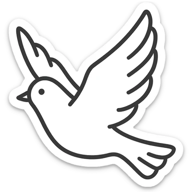 bird in flight, different style, simple or transparent background sticker