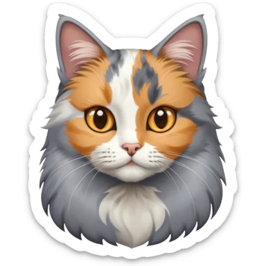 Grey cat and an calico cat together  sticker