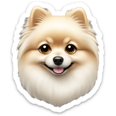 pomeranian with white body and black fac sticker