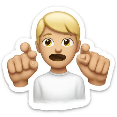 Pouty face with index fingers touching in the middle sticker