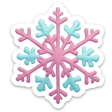 pastel pink snowflake  sticker