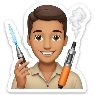 happy emoji whit vape sticker