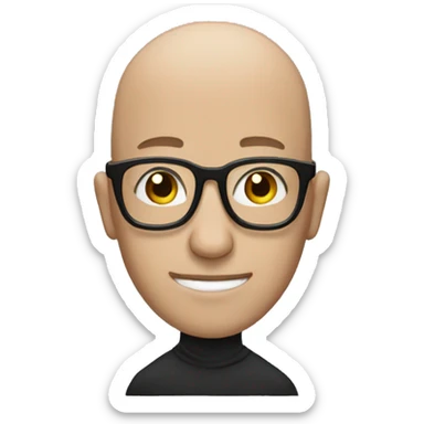 Bald Man with glasses and guitar sticker