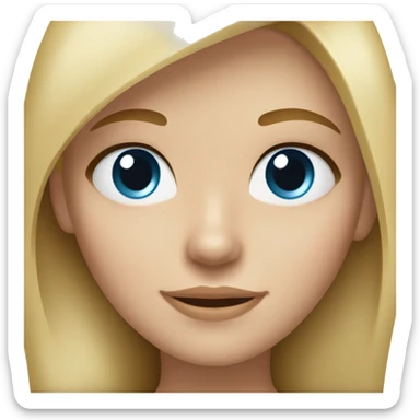 A Girl with blonde Brown Hair but Most of it blonde with blue eyes  sticker
