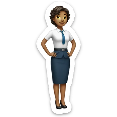 bank employee standing next to a desk sticker