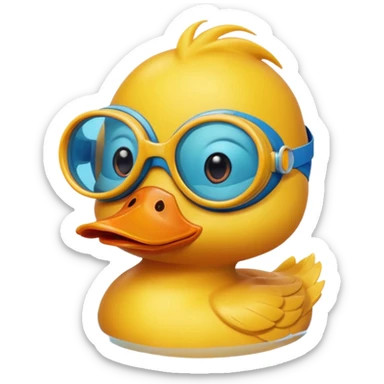 duck with swimming goggles sticker