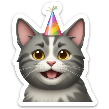 happy birthday cat sticker