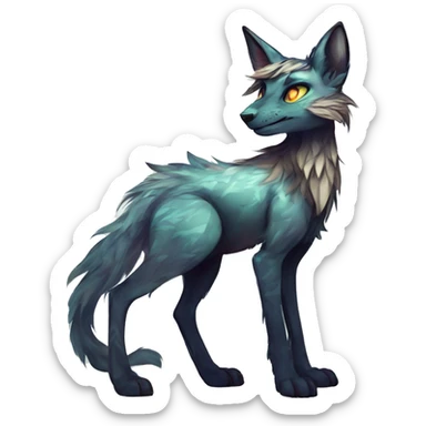 Cool cute Kawaii edgy fantasy shiny animal  fursona Fionbri vernid by griffsnuff & LiLaiRa & Falvie full body sticker