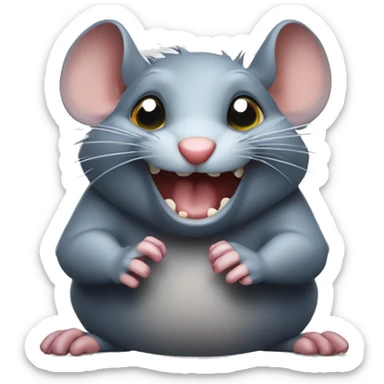 Mischievous rat, rubbing its paws together in an evil way sticker