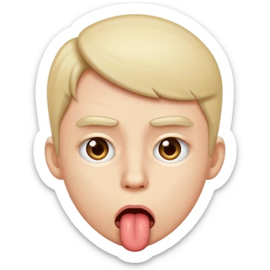 Upset, sticking tongue out at someone sticker