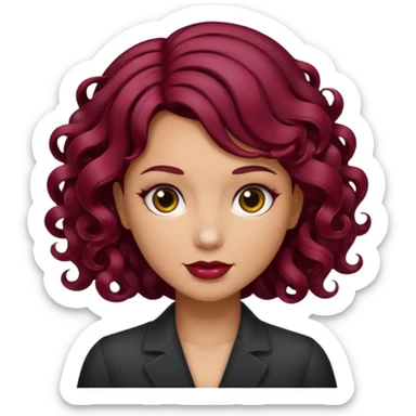 burgundy detail of hair curl sticker