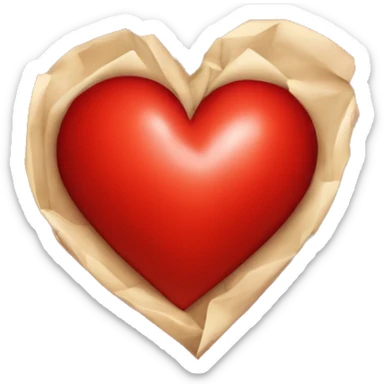 Un corazon rojo completo q tenga en el centro del coeazon la letra M sticker