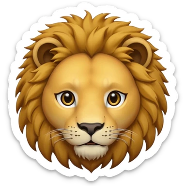 lion face emoji dot eyes, solid black , no iris, no Sclera sticker
